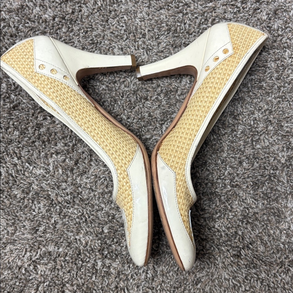 PRADA woven rattan heels designer pumps Sz 40 - Picture 5 of 12